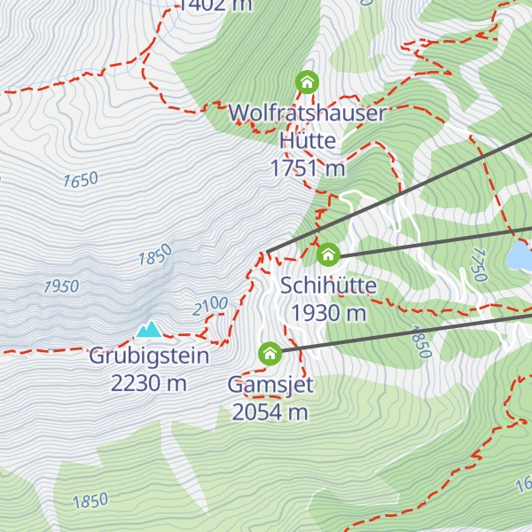 Map of Grubighütte