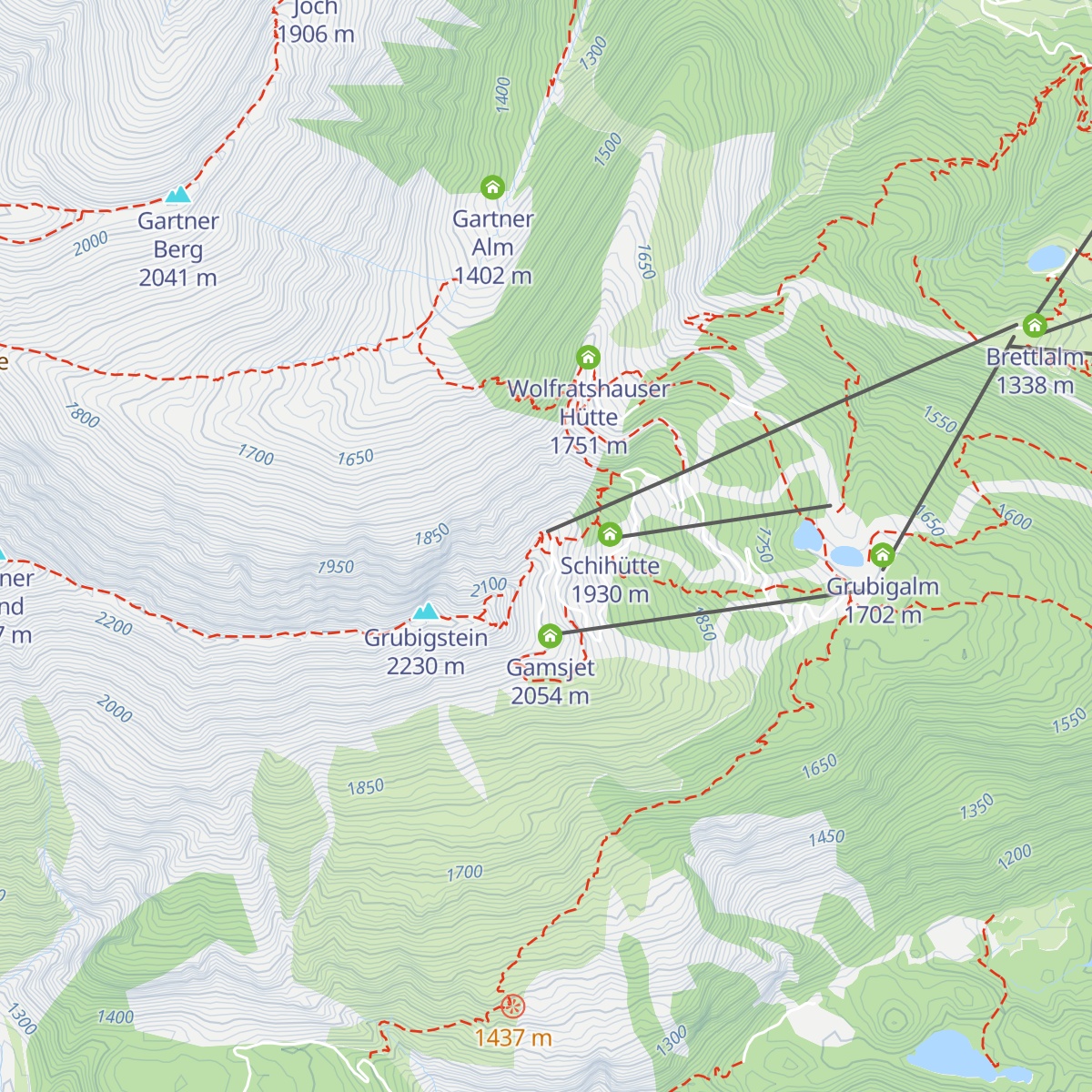 Grubighütte map