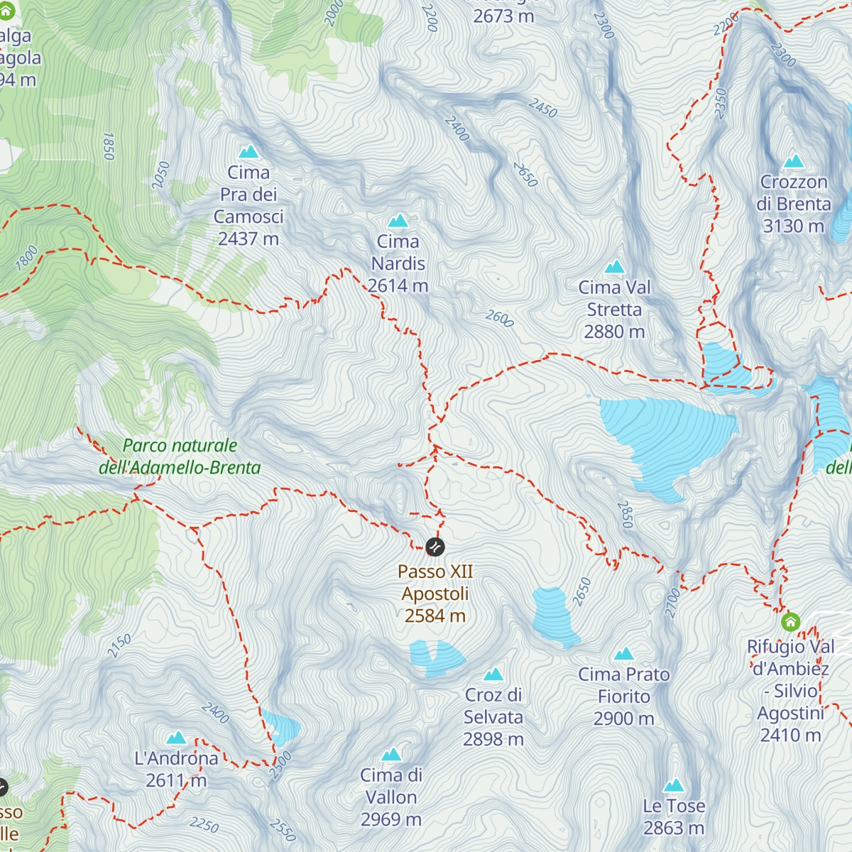 Rifugio XII Apostoli map