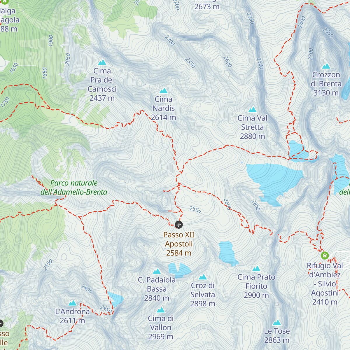 Rifugio XII Apostoli map