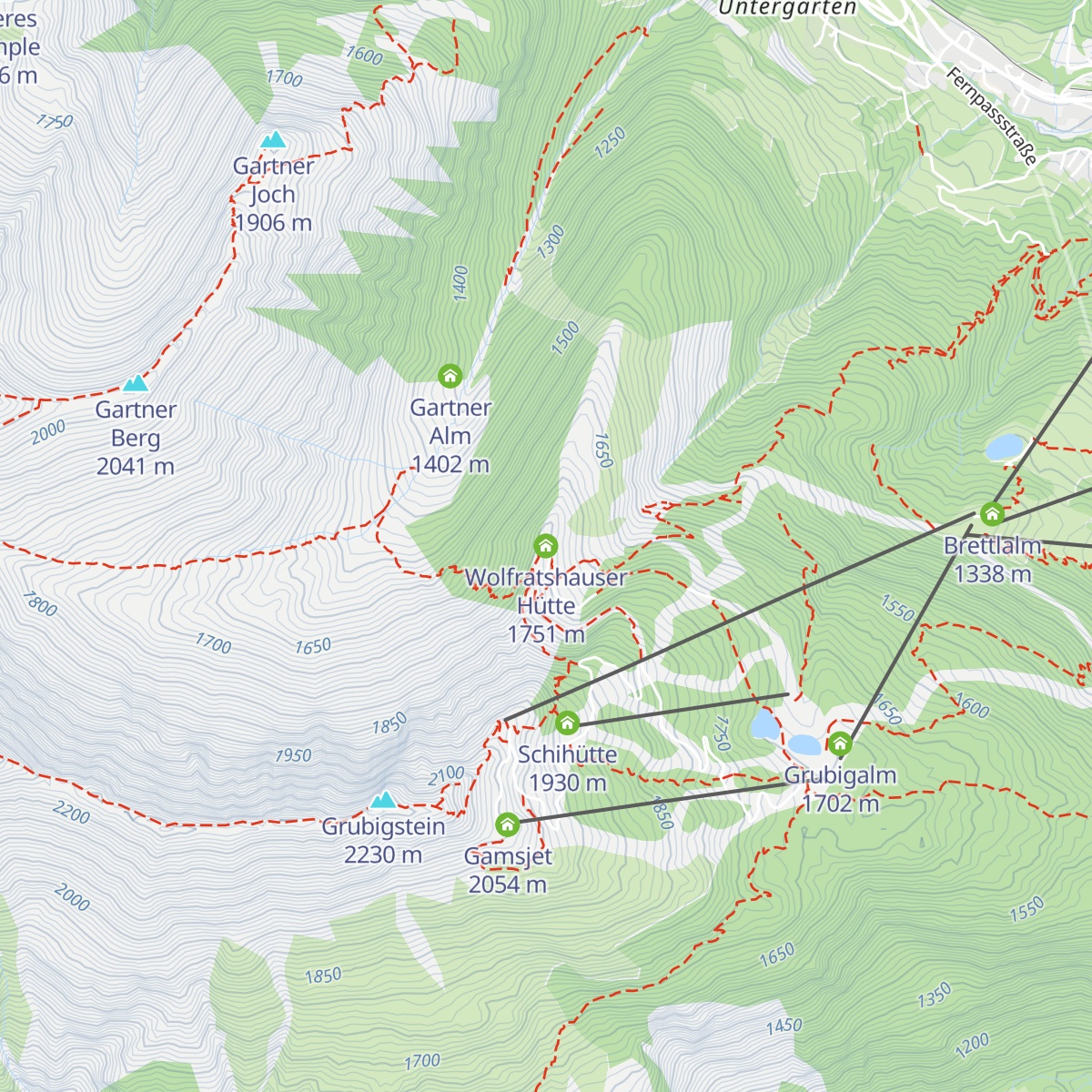 Wolfratshauser Hütte map