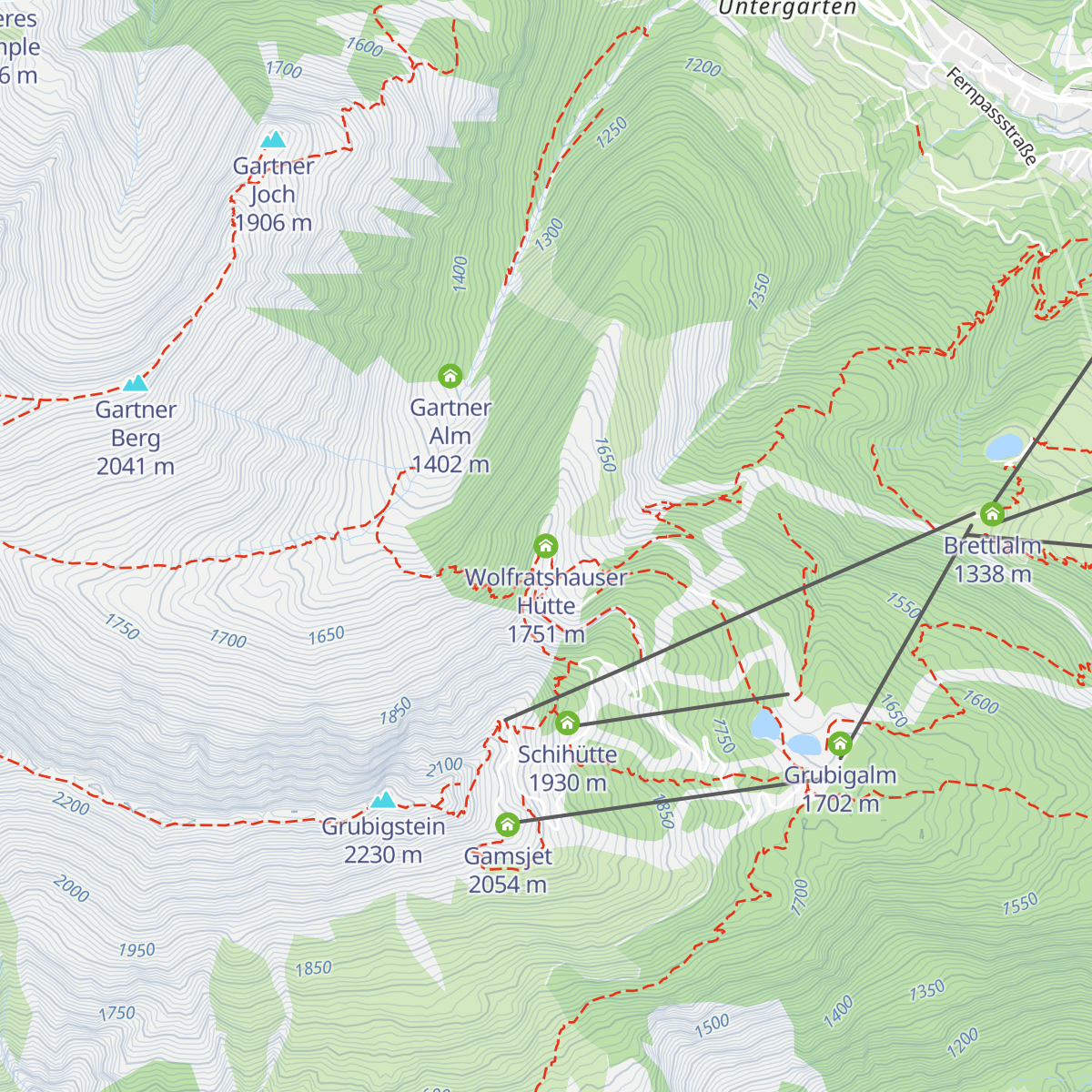 Wolfratshauser Hütte map