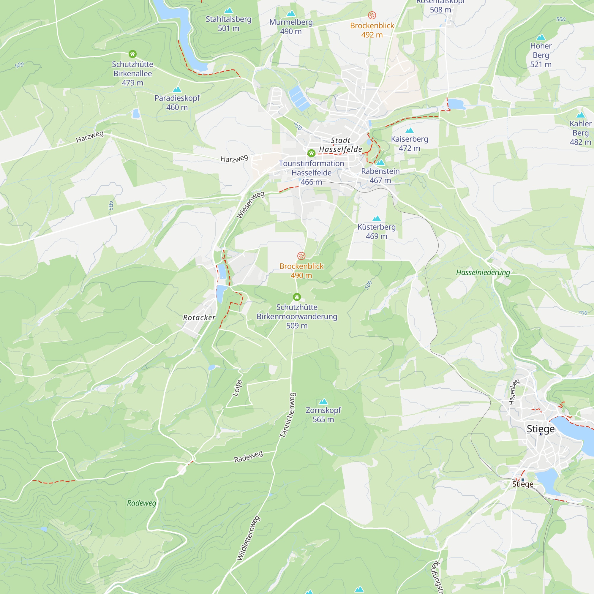Schutzhütte Birkenmoorwanderung map
