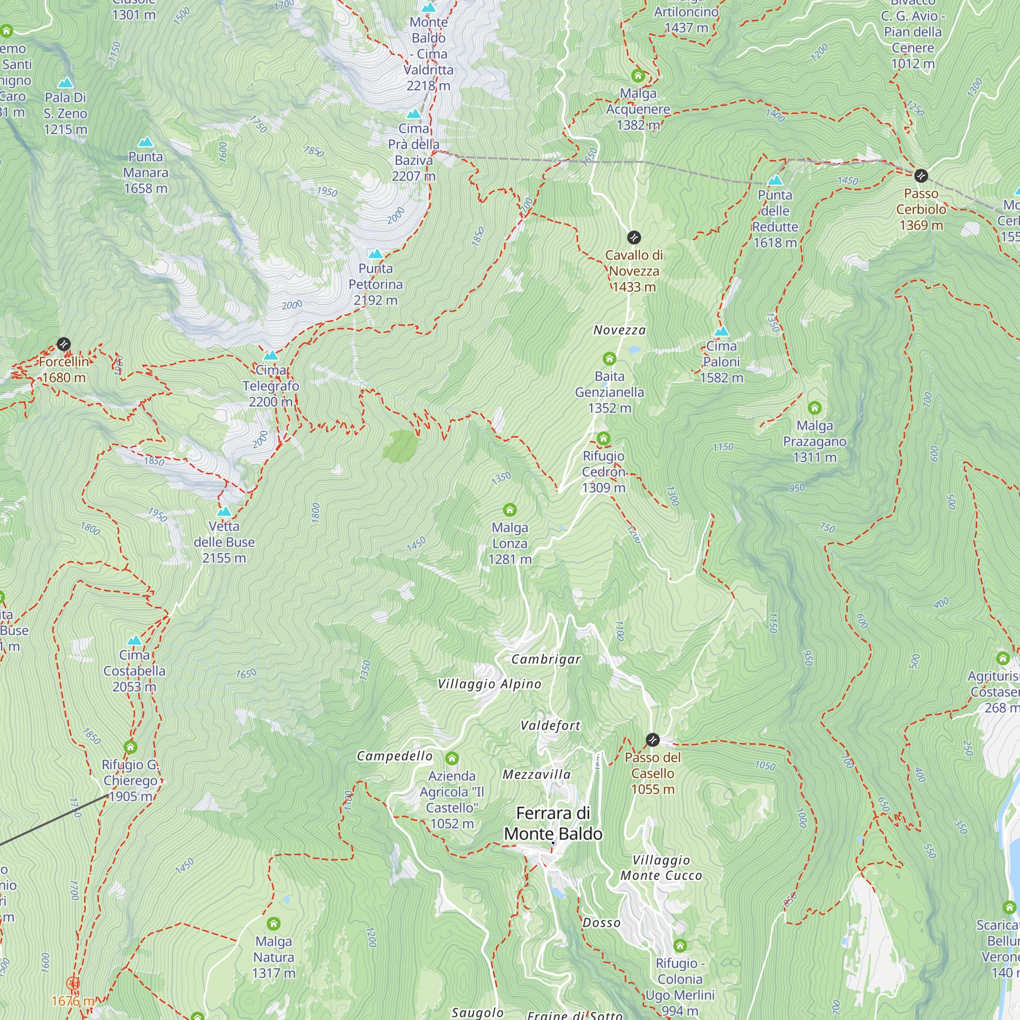 Malga Lonza map