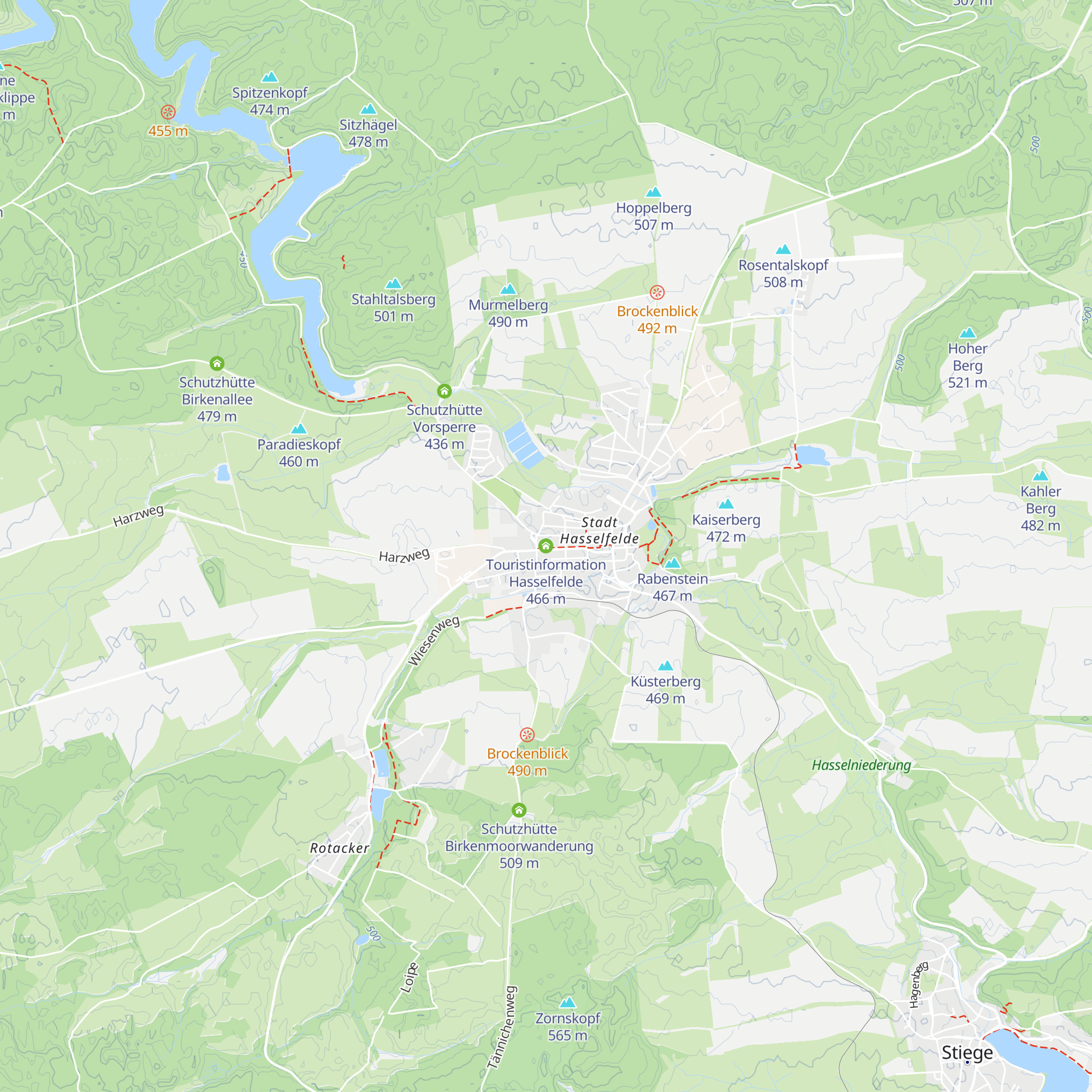 Touristinformation Hasselfelde map
