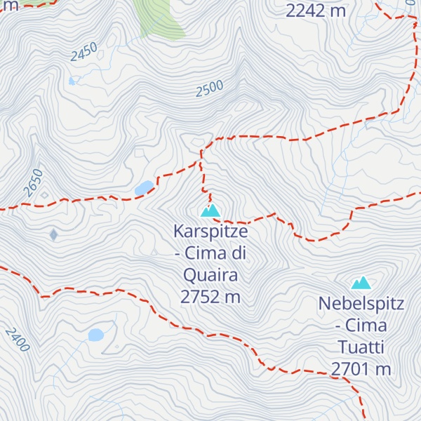 Map of Karspitze - Cima di Quaira