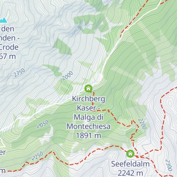 Map of Kirchberg Kaser - Malga di Montechiesa