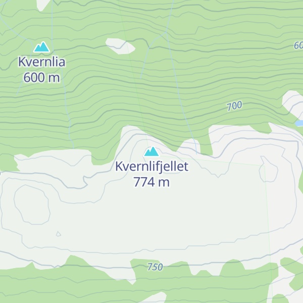 Map of Kvernlifjellet
