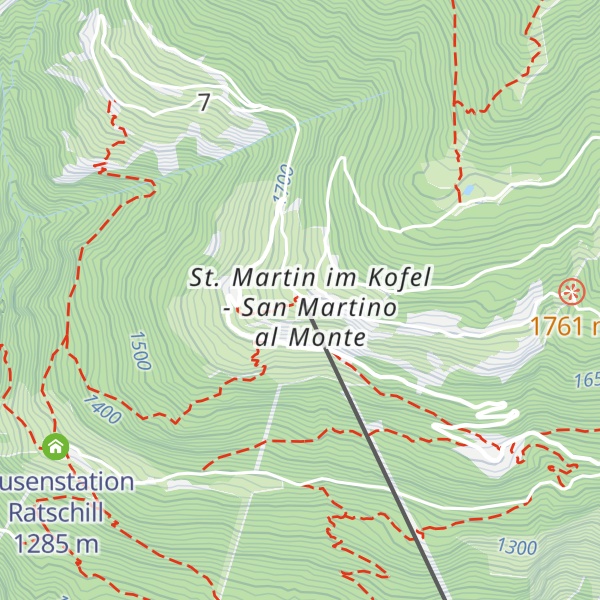 Map of Bergstation - Stazione a monte St. Martin - San Martino