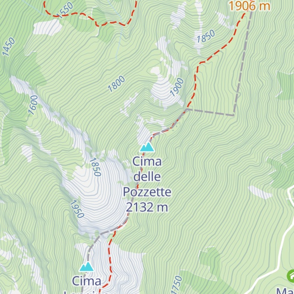 Map of Cima delle Pozzette