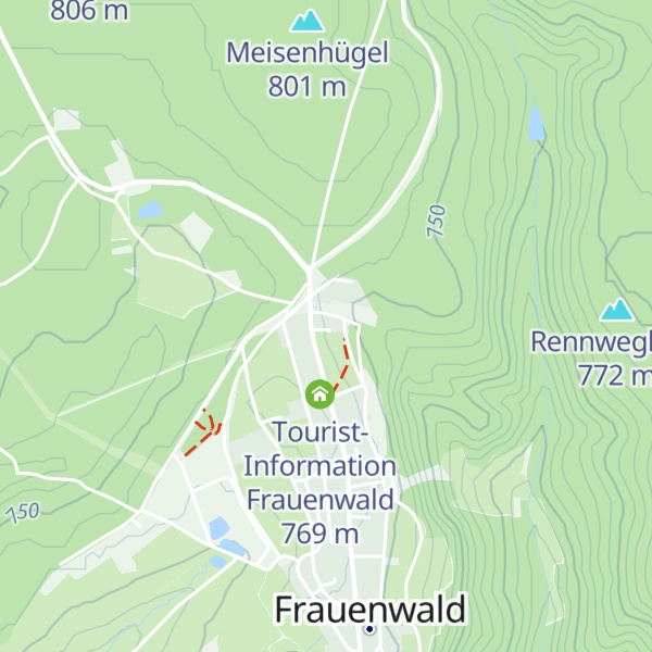 Map of Pension "Rennsteighütte" Frauenwald