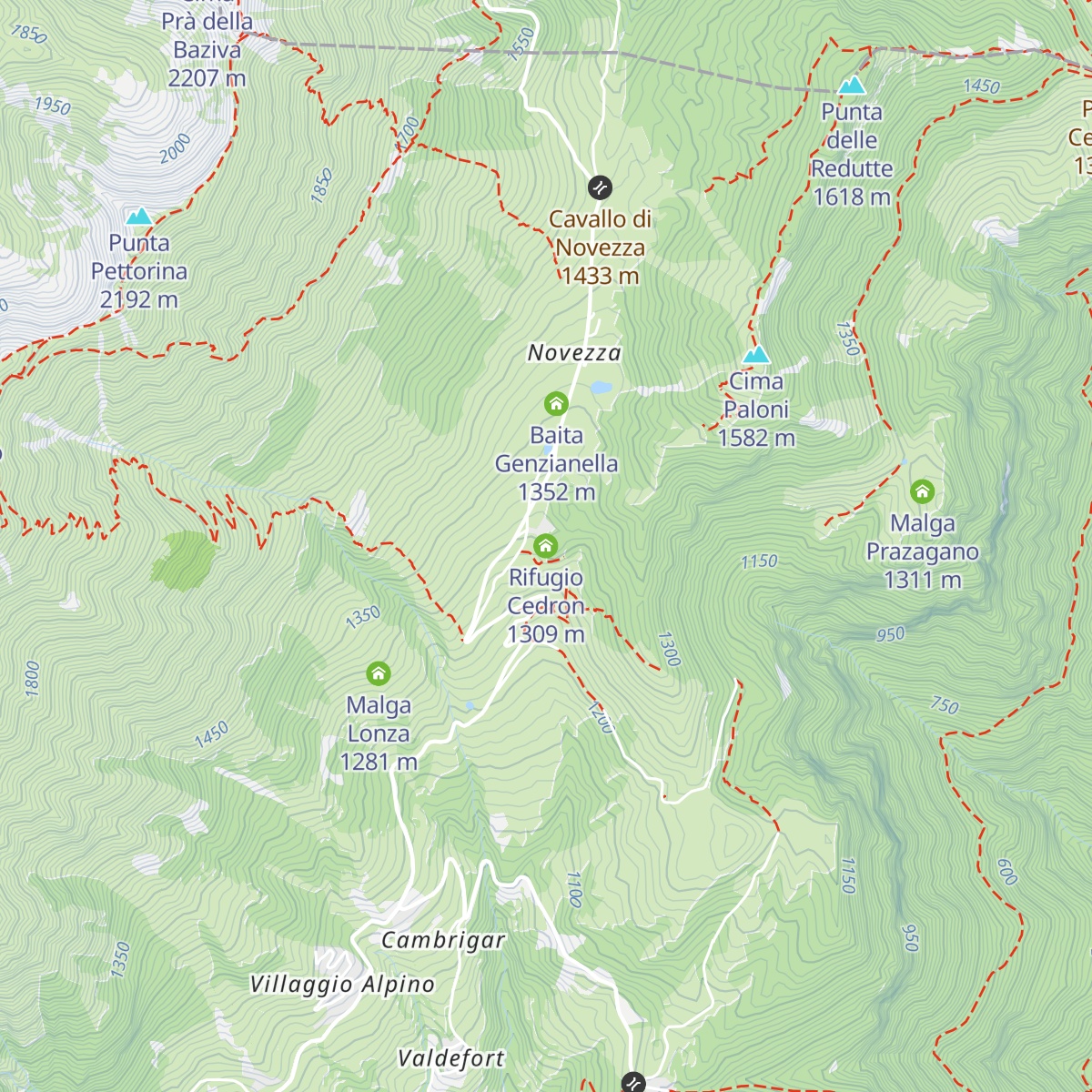 Rifugio Cedron map