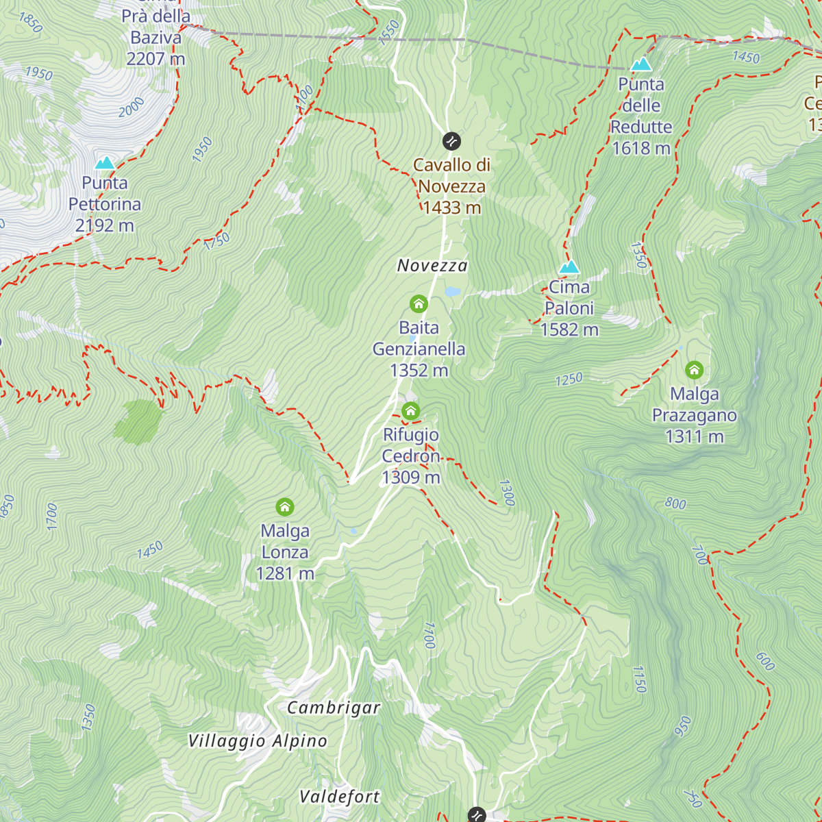 Rifugio Cedron map