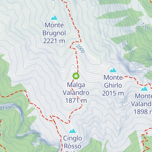 Map of Malga Valandro