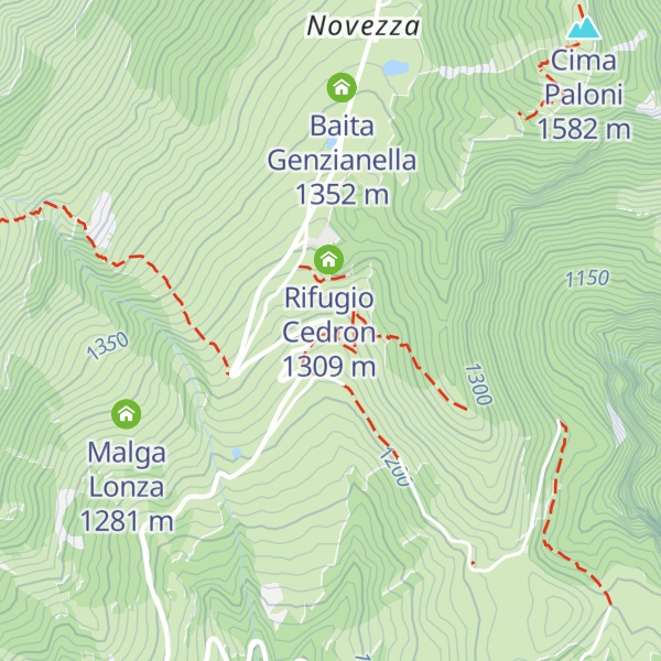 Map of Rifugio Orto Botanico Monte Baldo