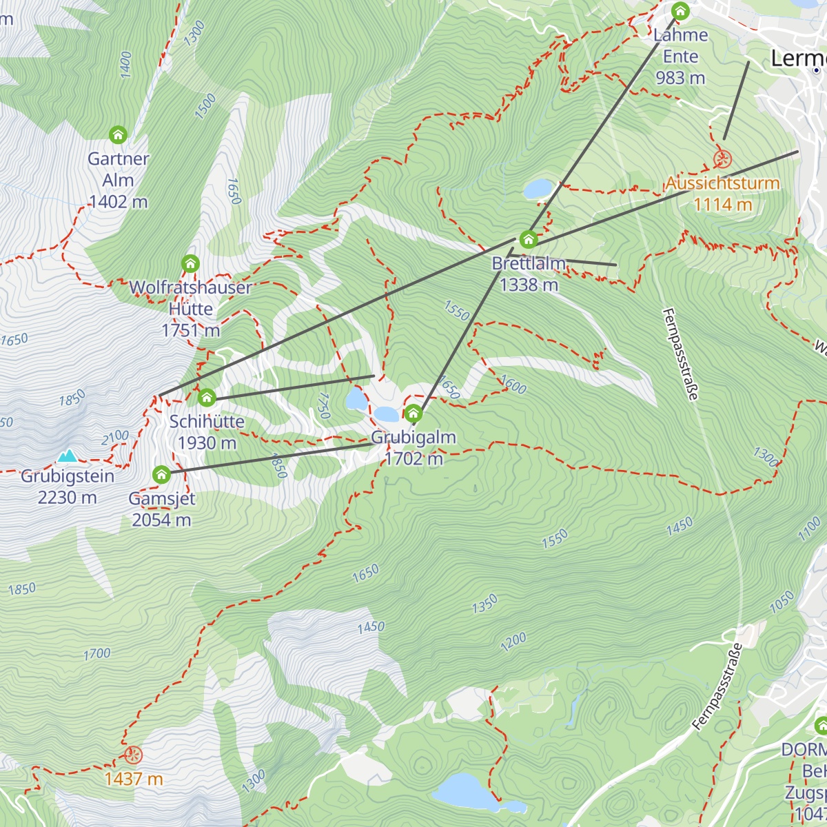 Grubigalm map