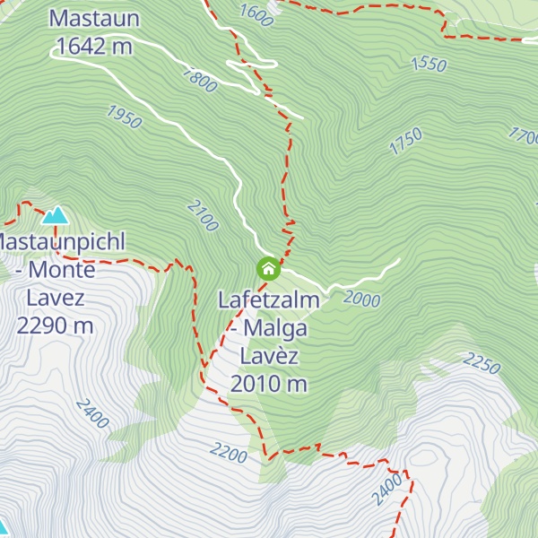 Map of Lafetzalm - Malga Lavèz