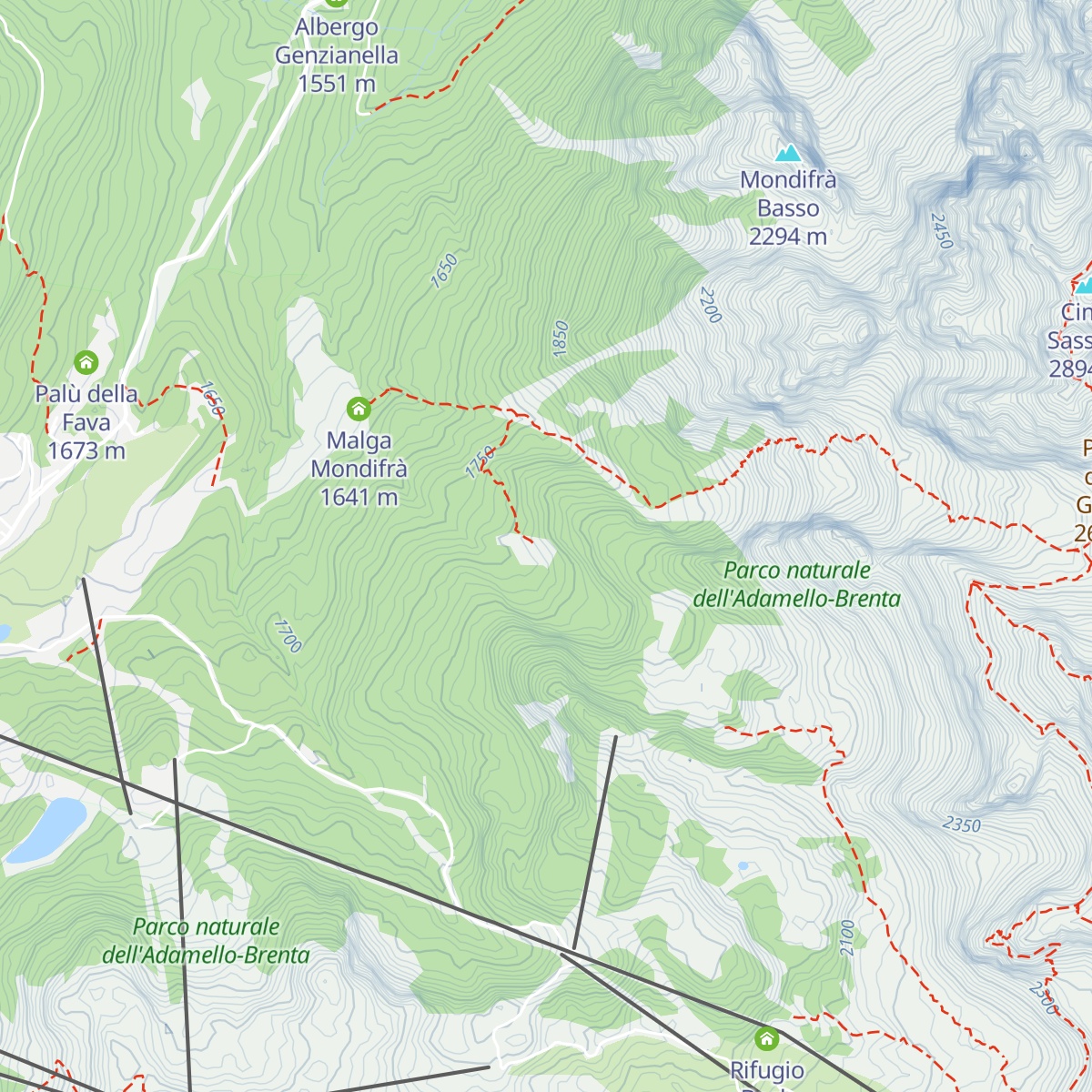 Malga Vaglianella map