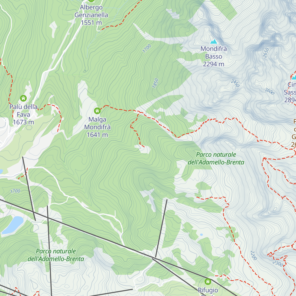 Malga Vaglianella map