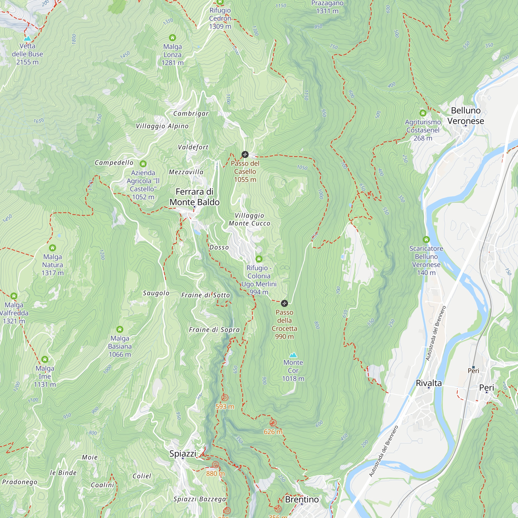 Rifugio - Colonia Ugo Merlini map