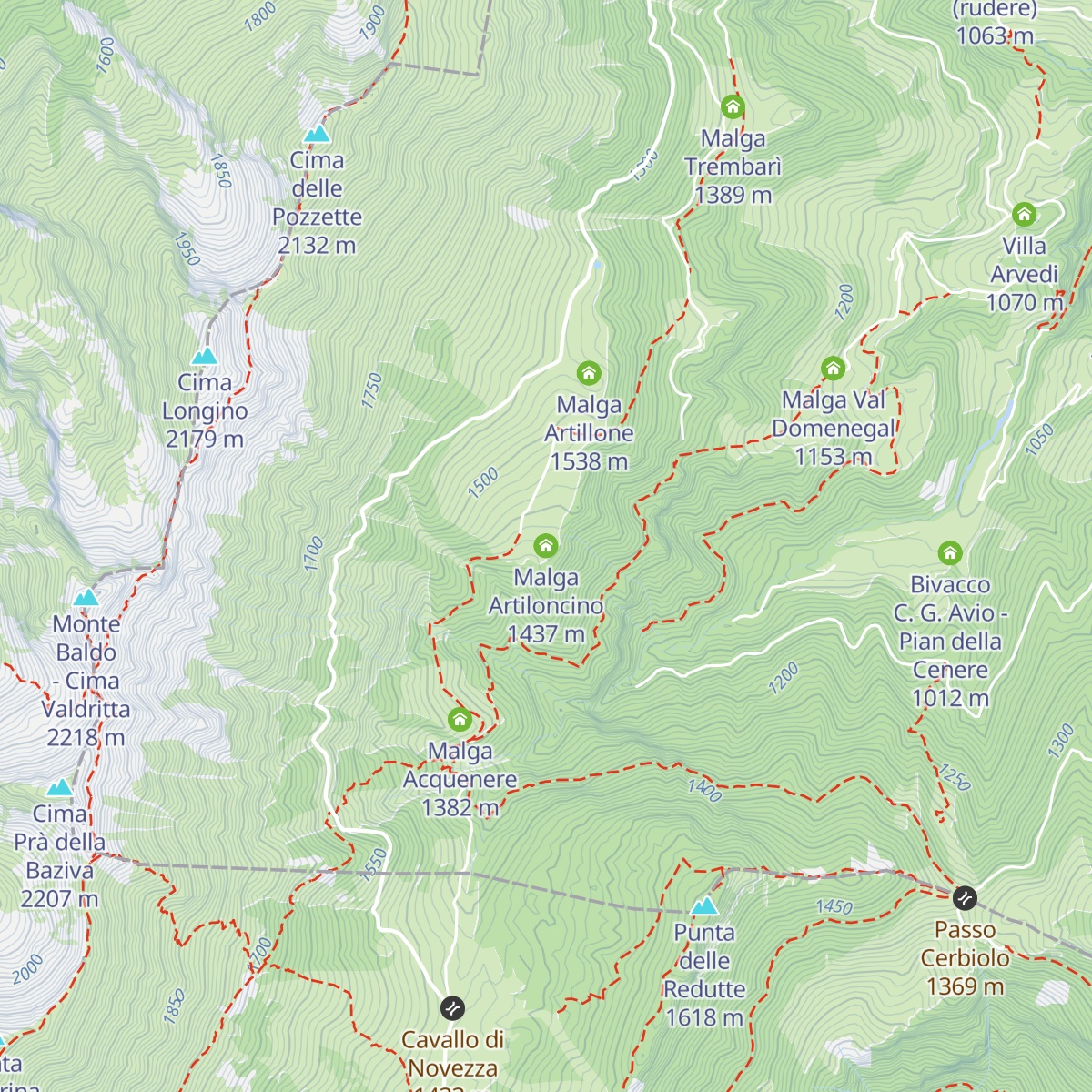 Malga Artiloncino map