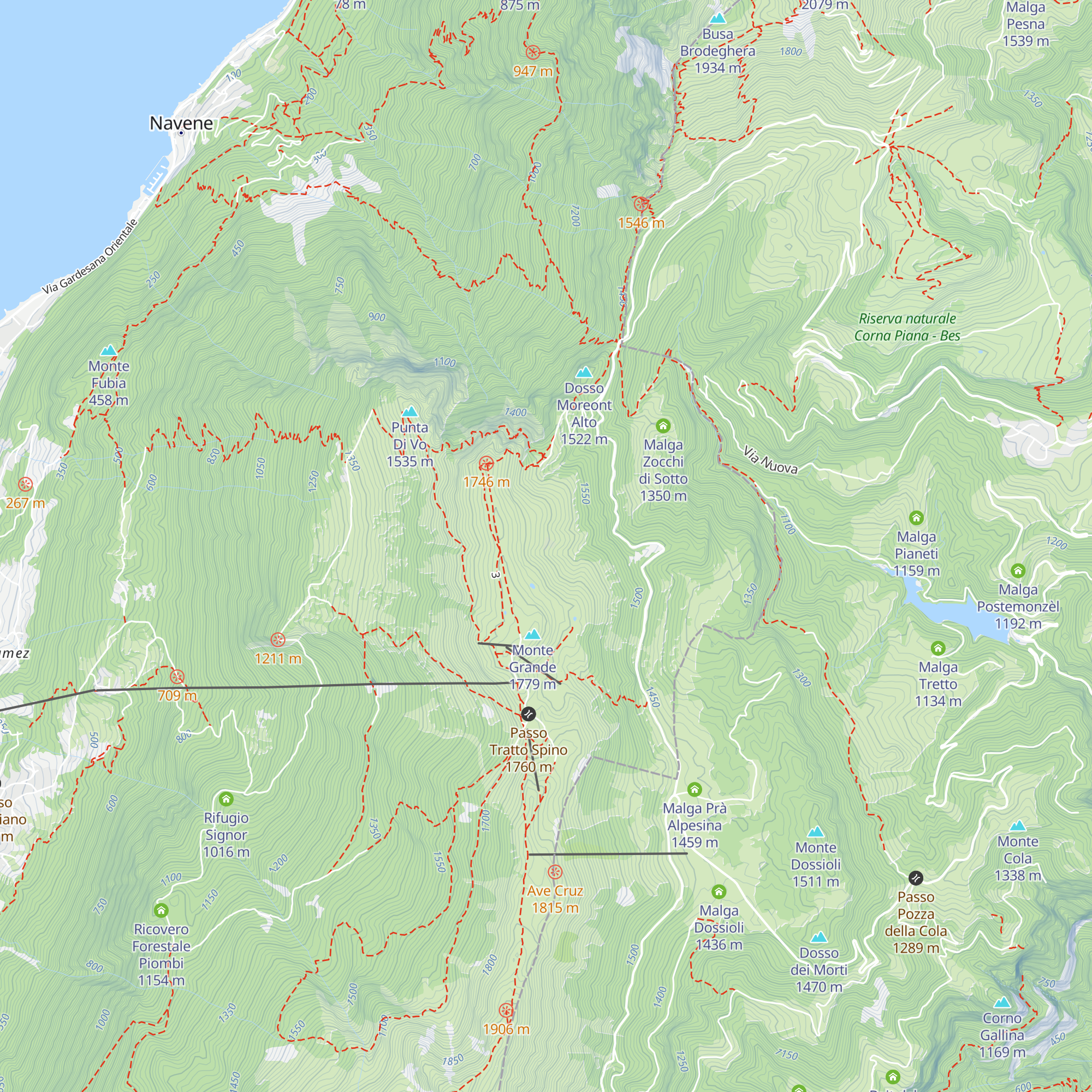 Malga Tratto Spino e Colma Zocchi di Sopra map