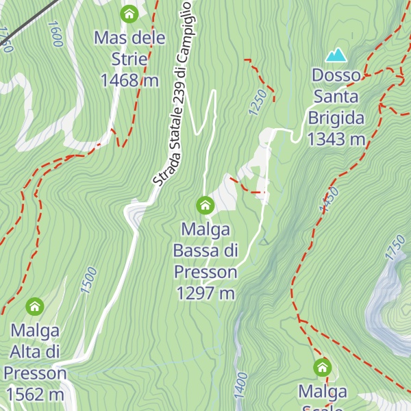 Map of Malga Bassa di Presson