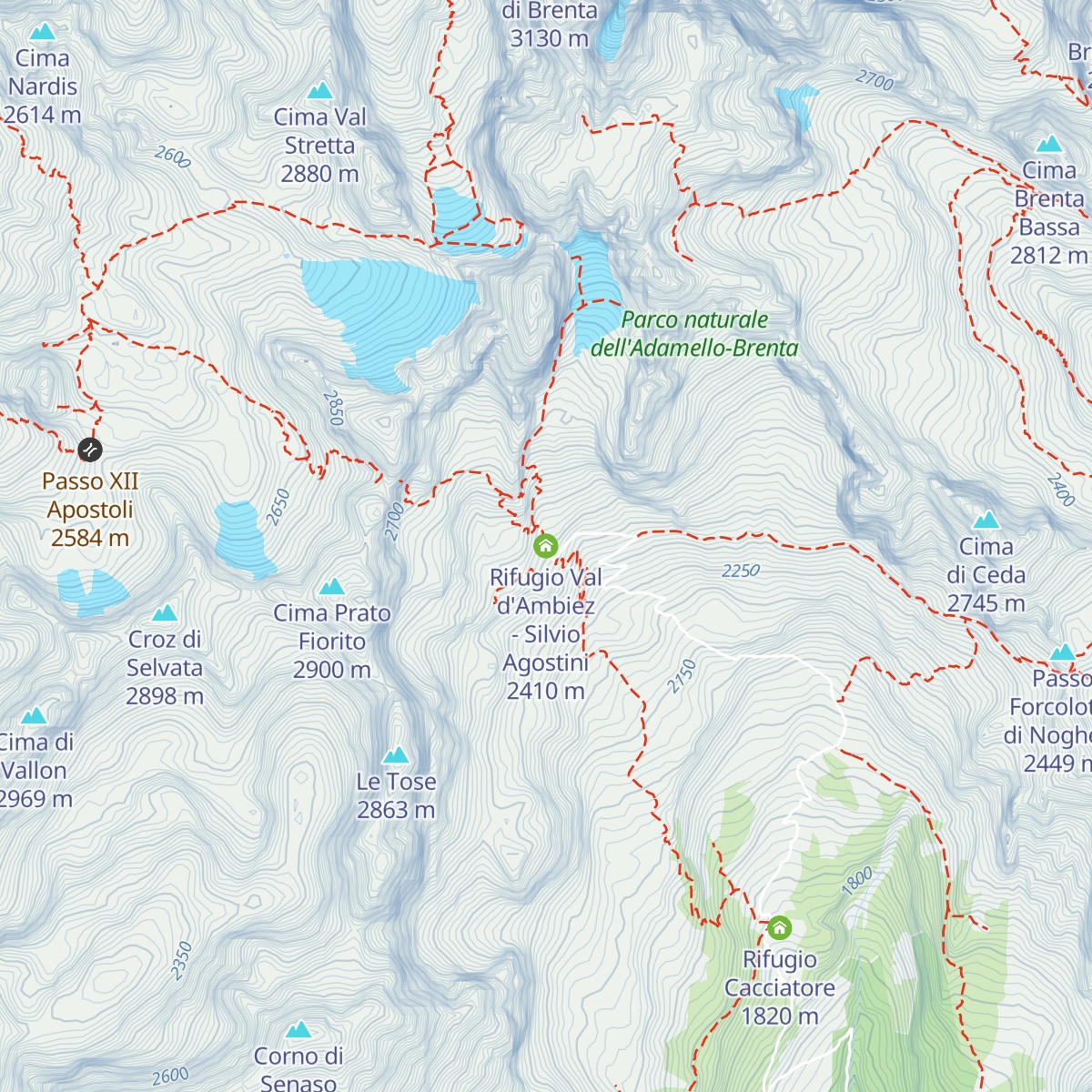 Rifugio Val d'Ambiez - Silvio Agostini map