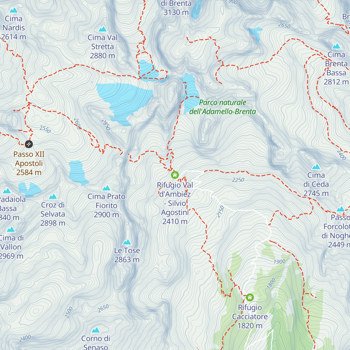 Rifugio Val d'Ambiez - Silvio Agostini map