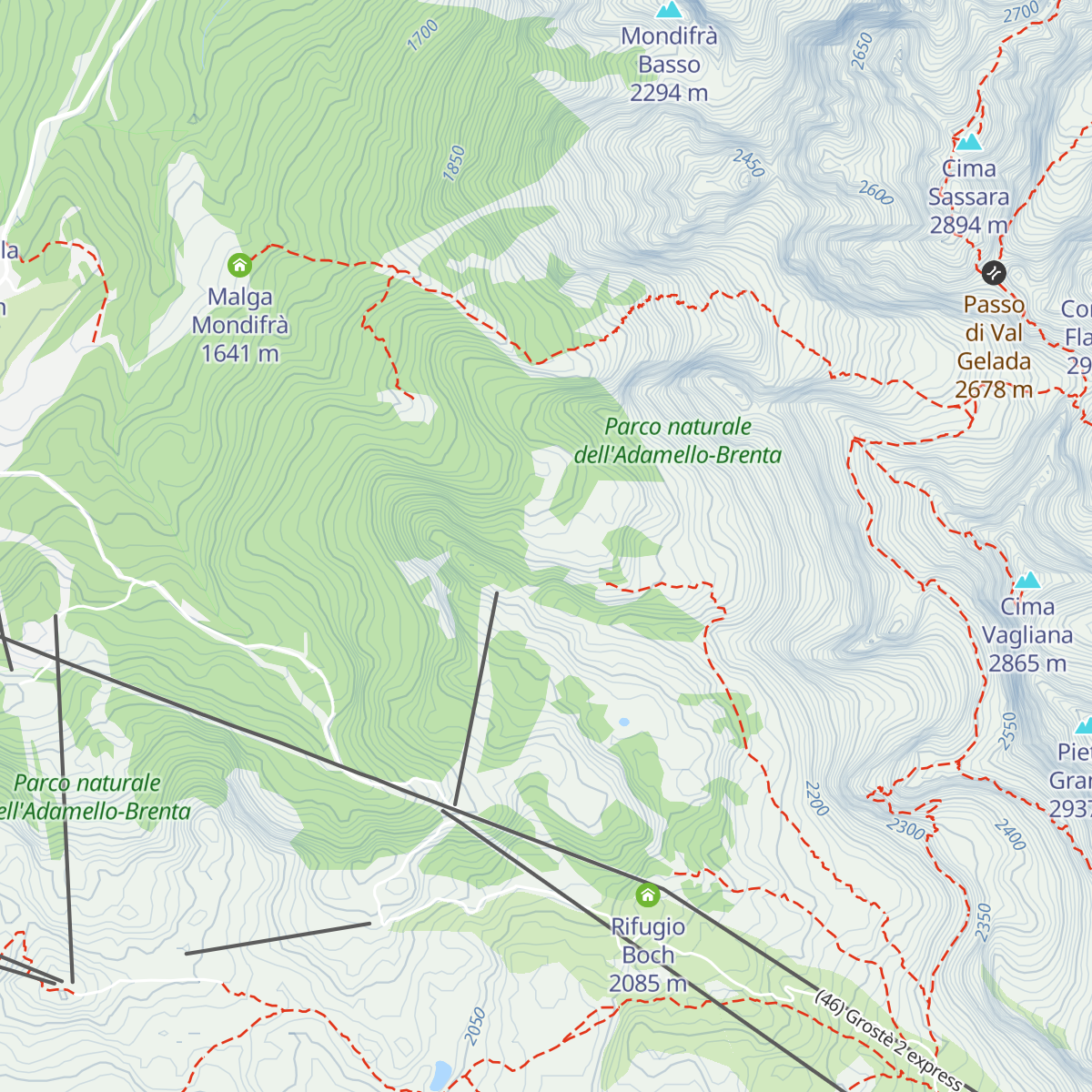 Malga Vagliana map