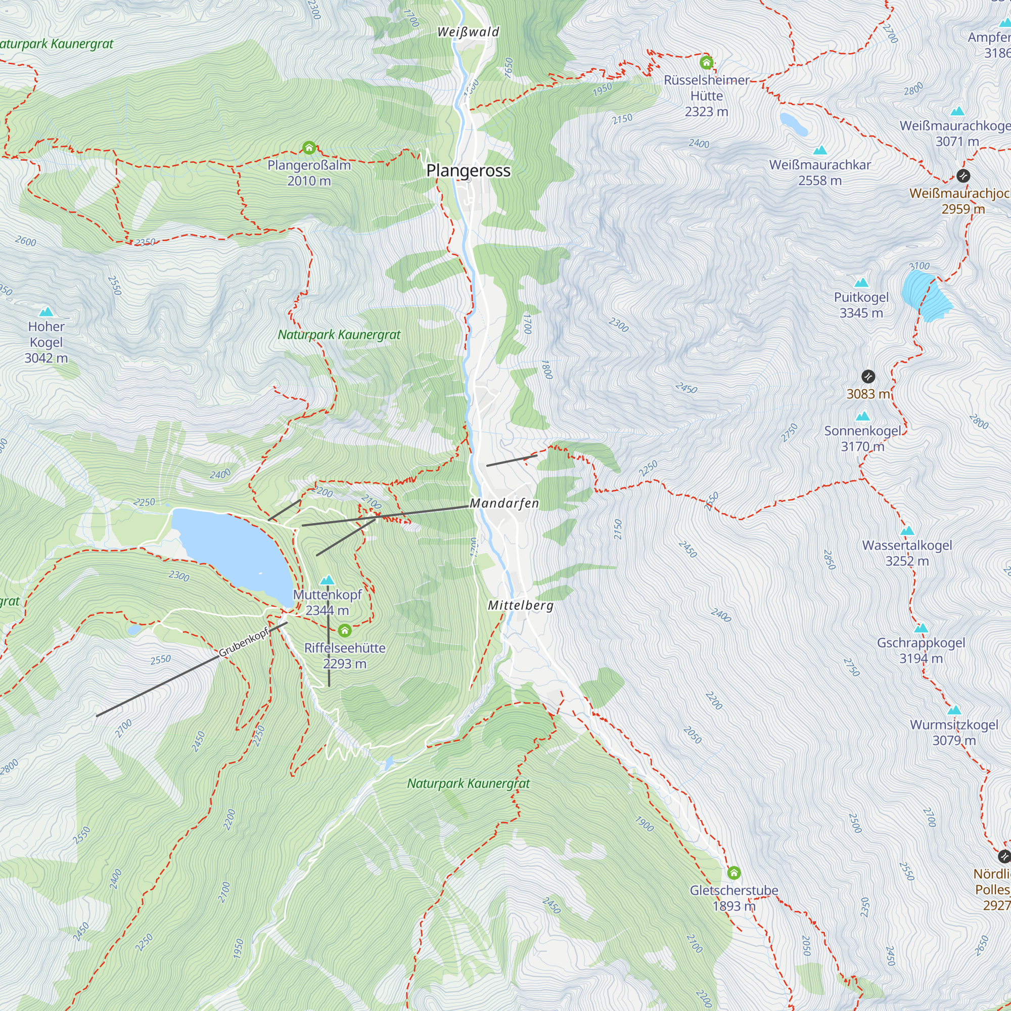 Tourismusinfo Pitztal map