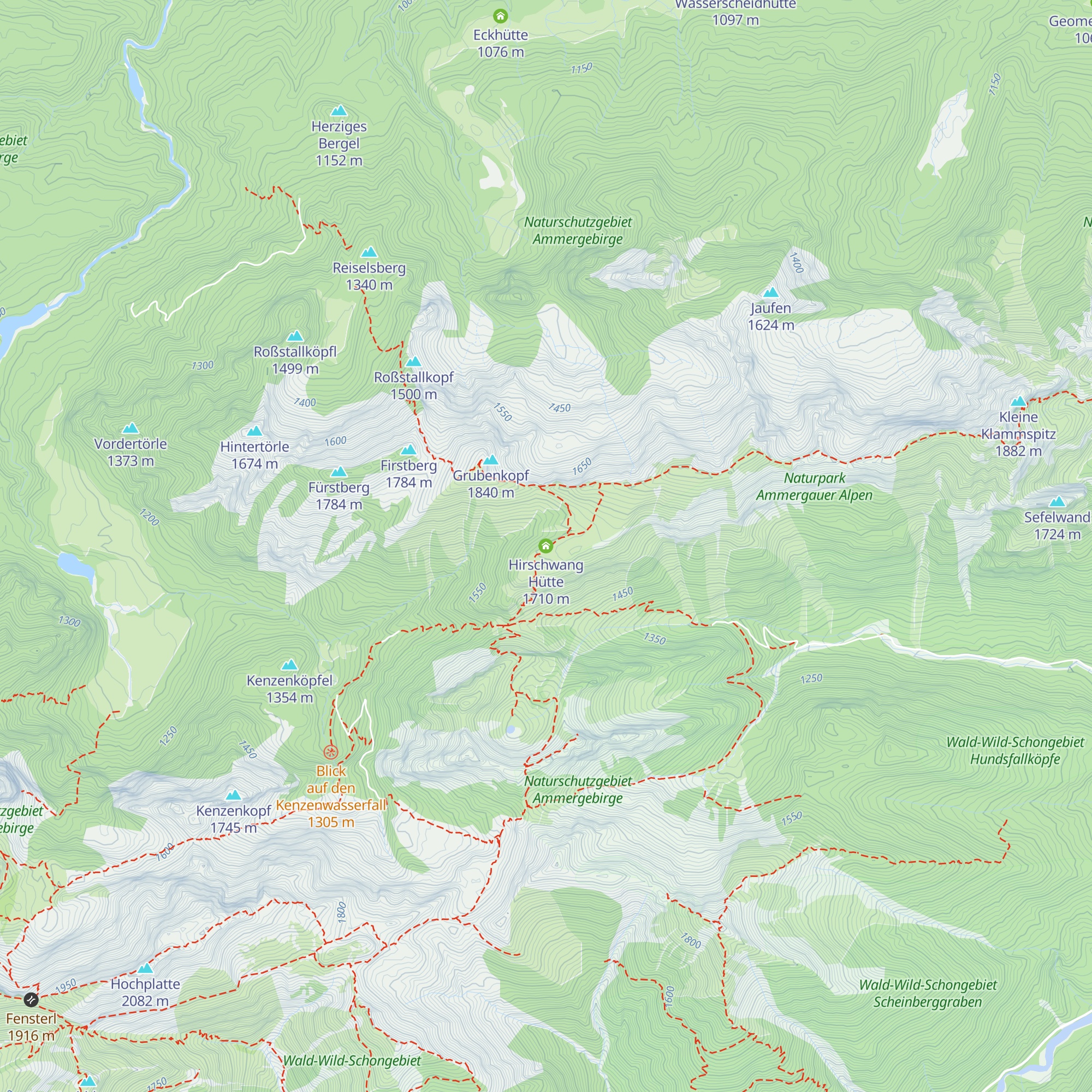 Hirschwang Hütte map