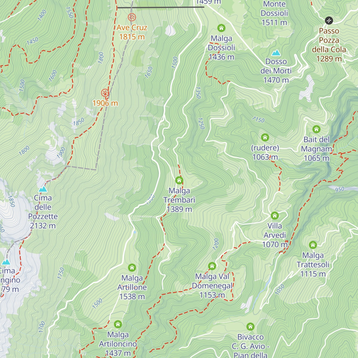 Malga Trembari map