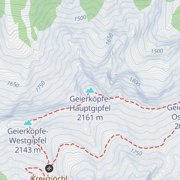 Map of Geierköpfe-Hauptgipfel