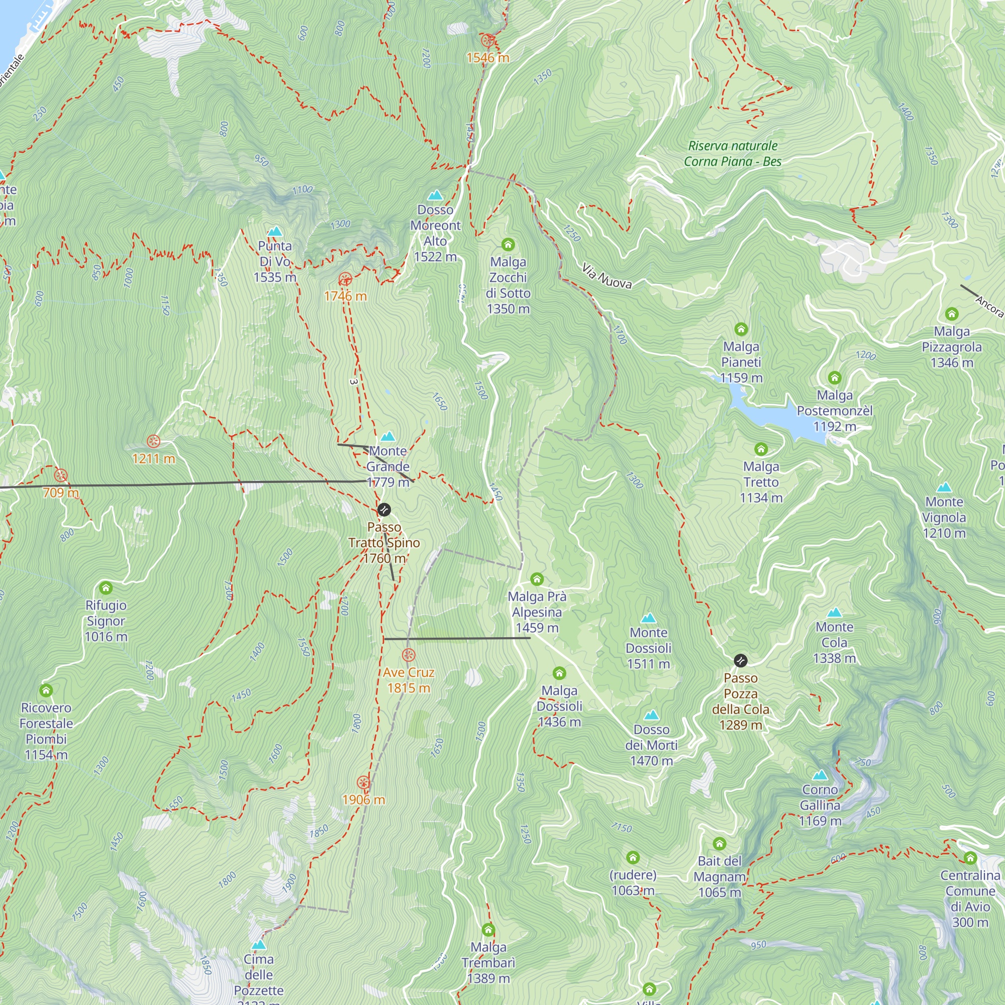 Malga Tratto Spino di Sotto map