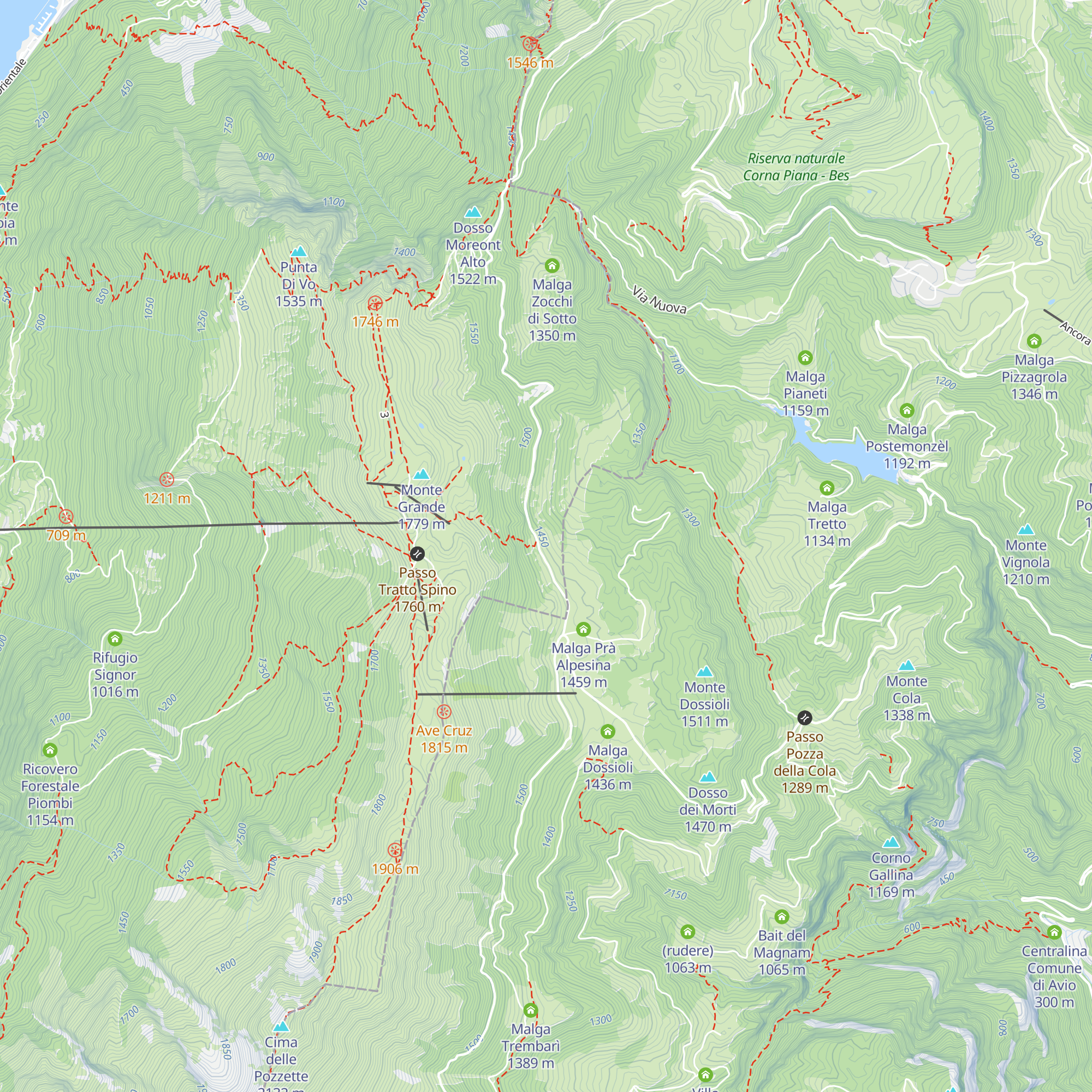Malga Tratto Spino di Sotto map