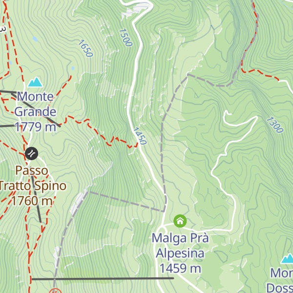 Map of Malga Tratto Spino di Sotto