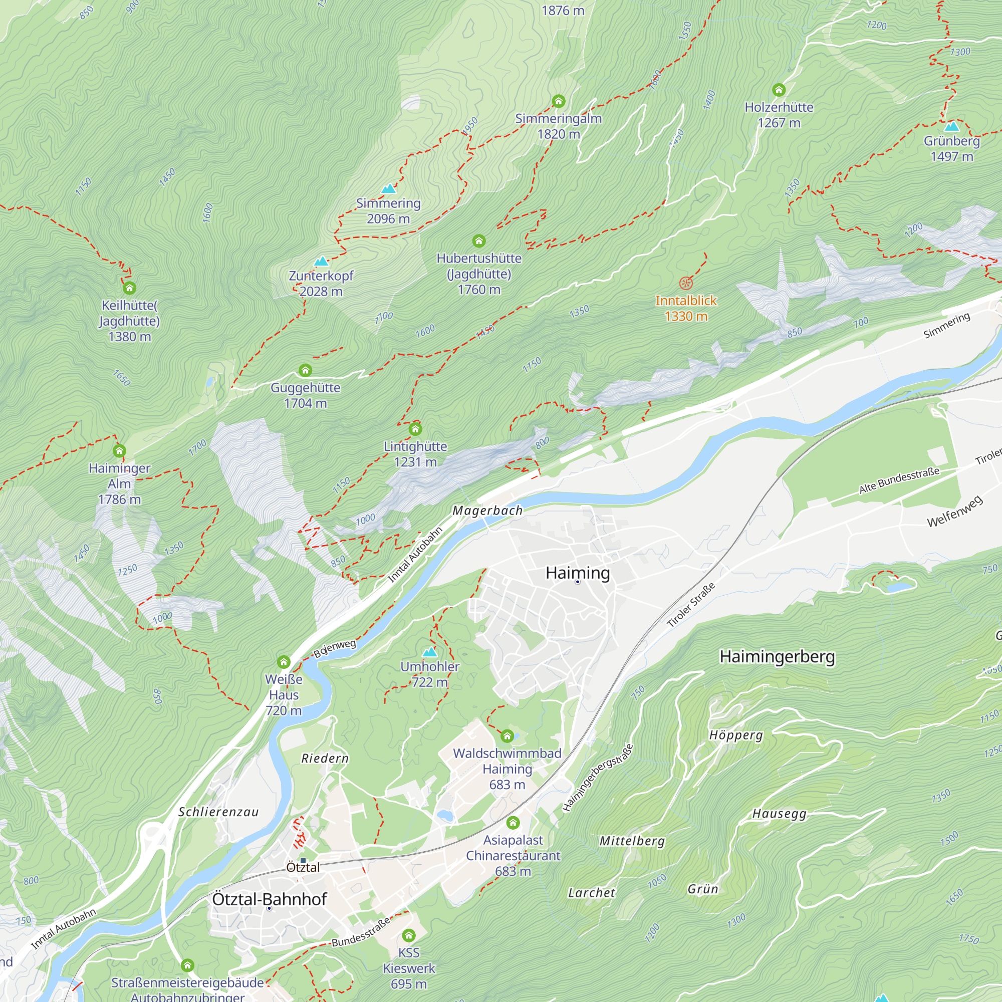 Tiroler Haus Rafting Alm map
