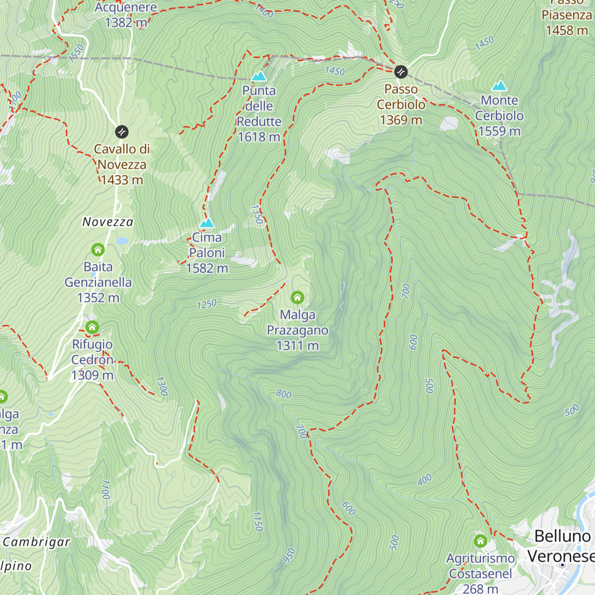 Malga Prazagano map