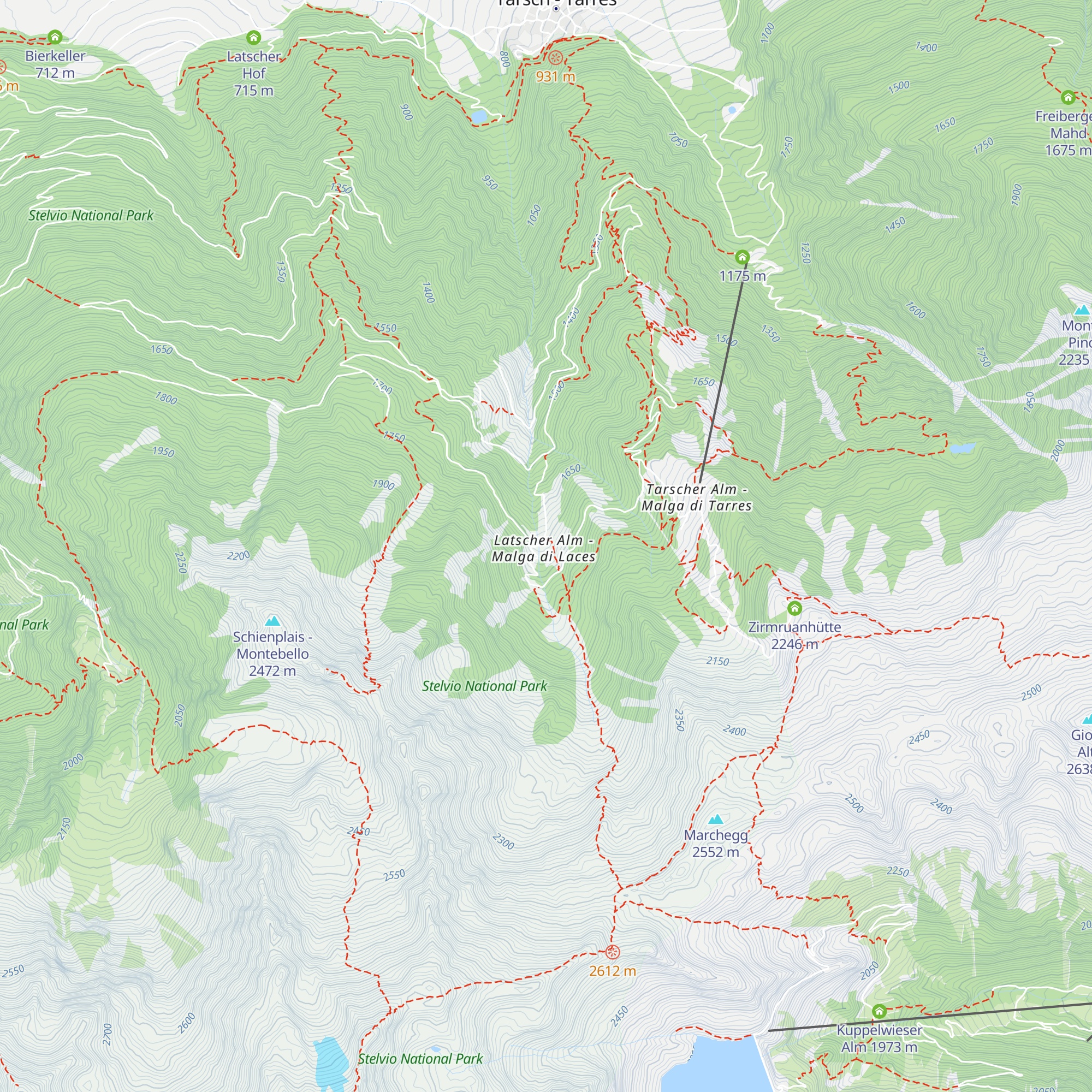 Latscher Alm - Malga di Laces map