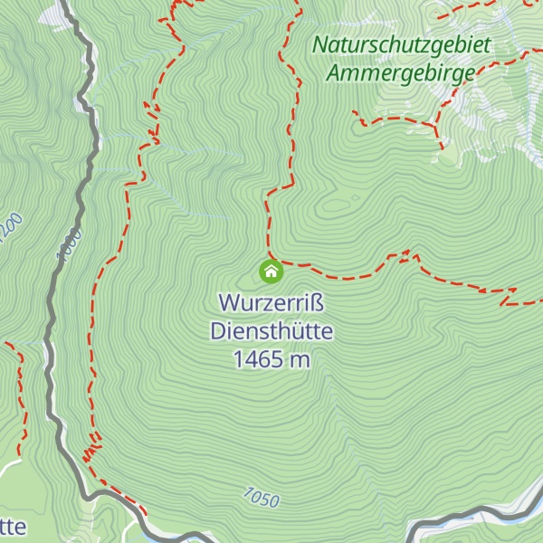 Map of Wurzerriß Diensthütte