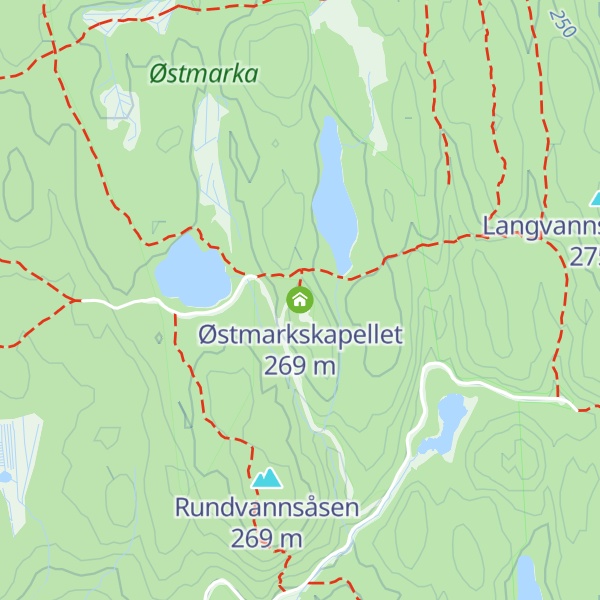 Map of Østmarkskapellet