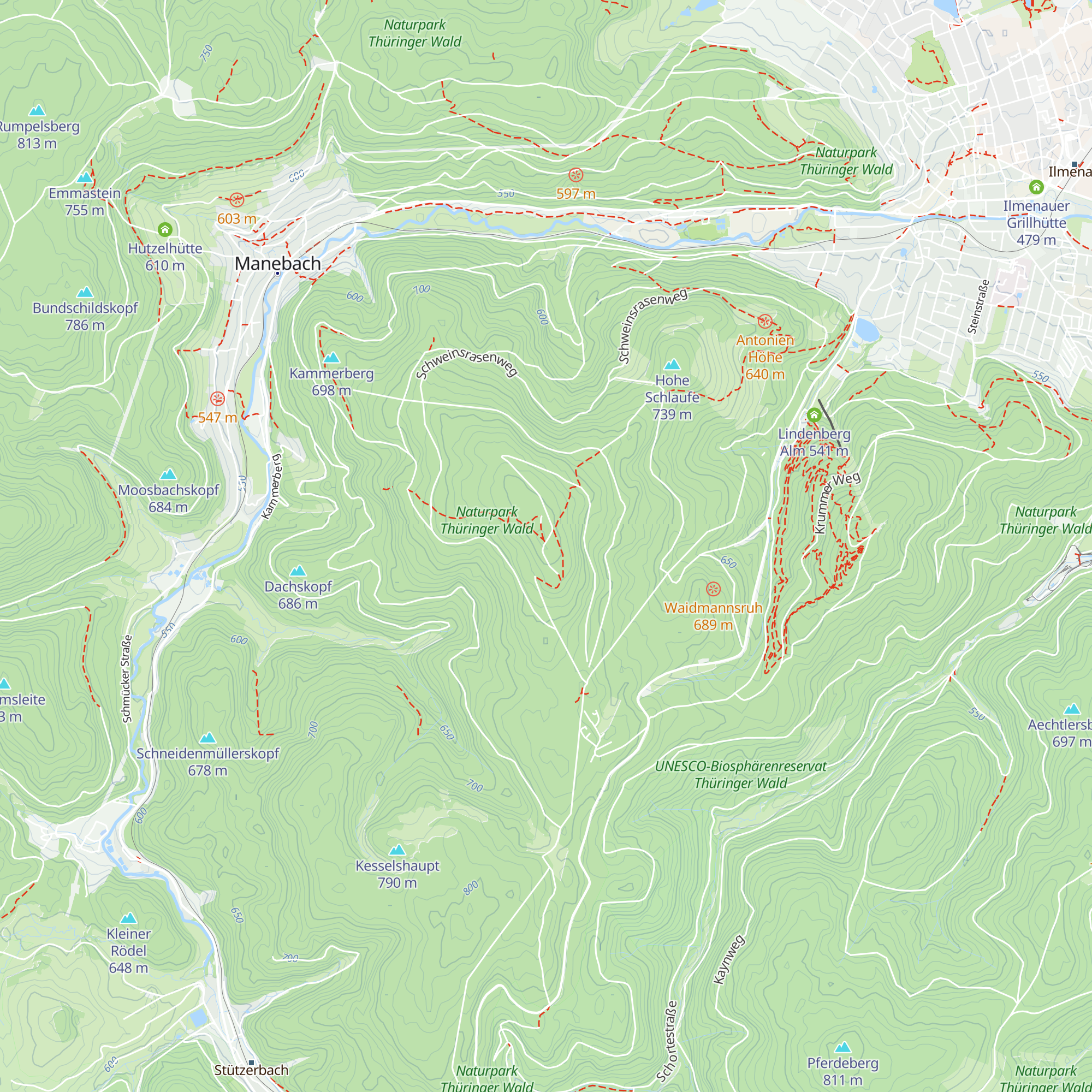Berggasthaus Kickelhahn map