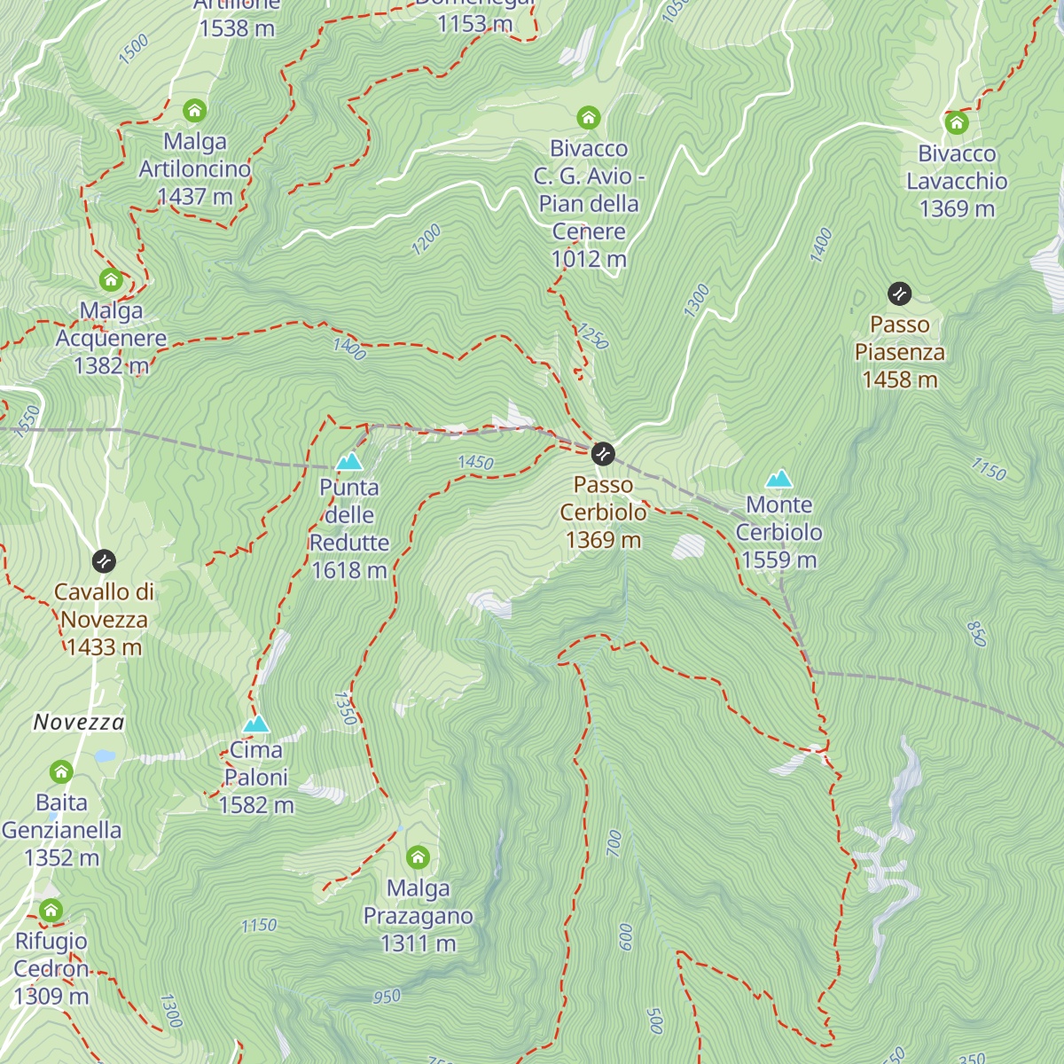 Malga Cerbiolo map