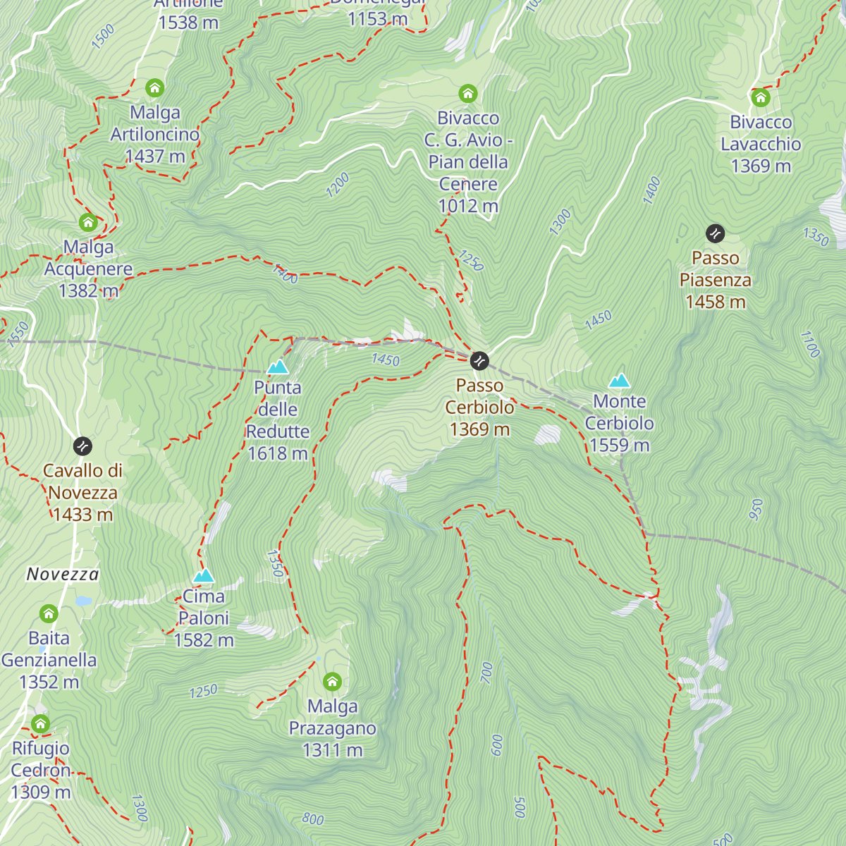 Malga Cerbiolo map