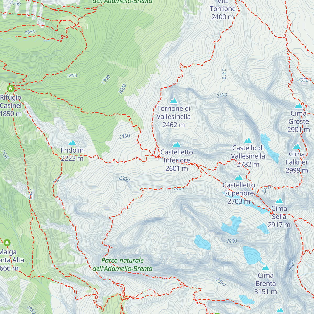 Rifugio Francis Fox Tuckett map
