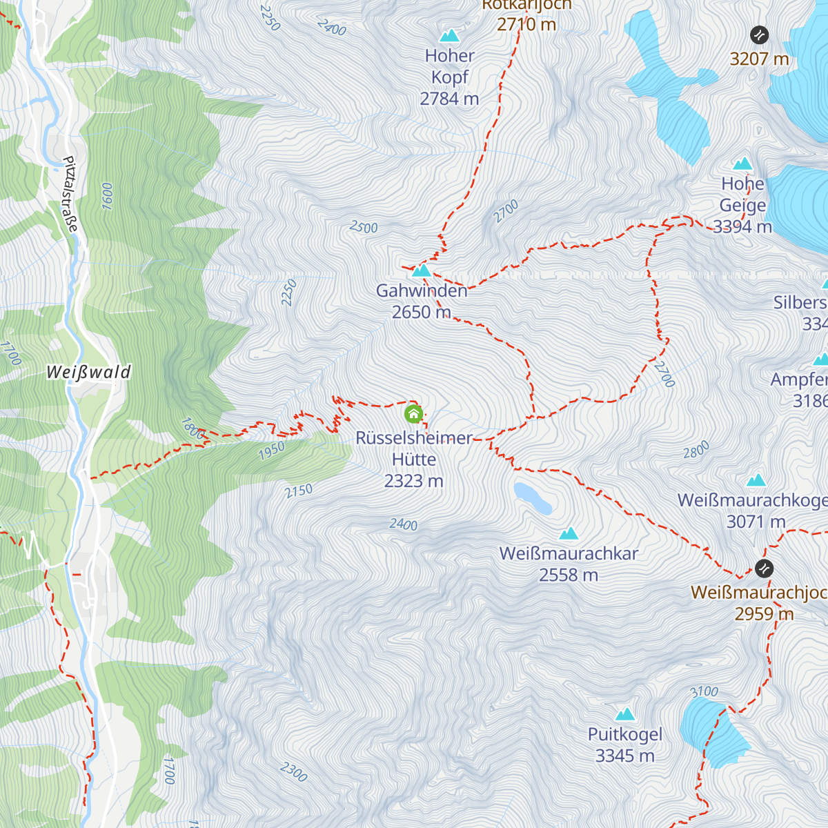 Rüsselsheimer Hütte map