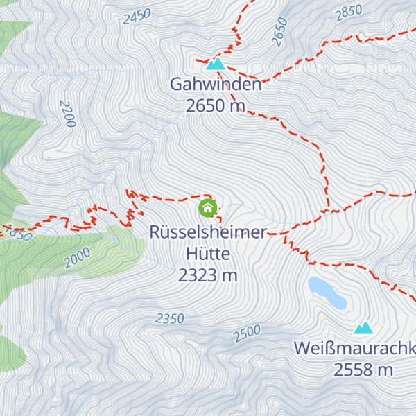 Map of Rüsselsheimer Hütte
