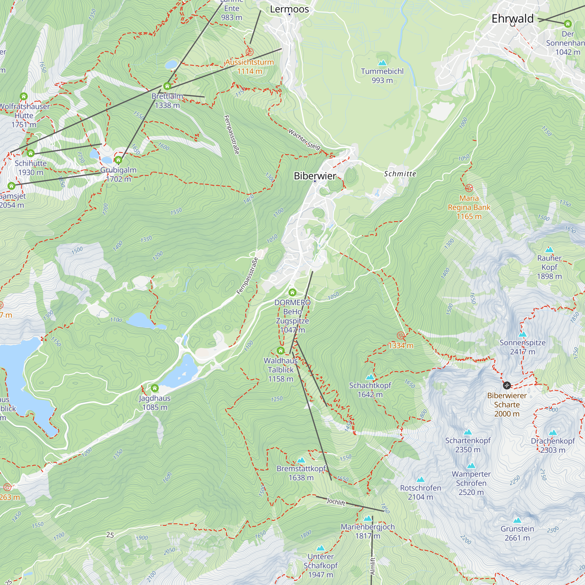 DORMERO BeHo Zugspitze map
