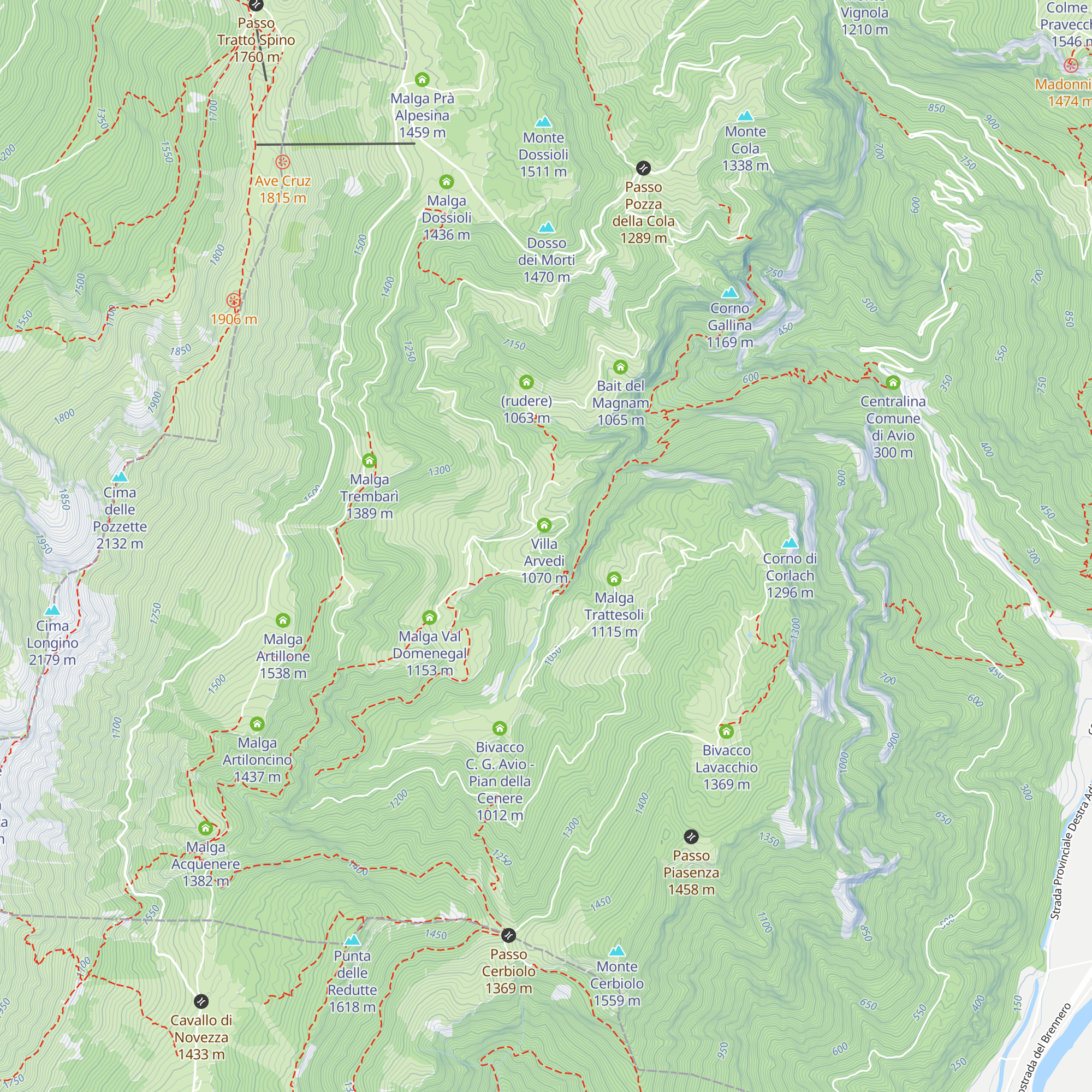 Colonia Montana Madonna della Neve map